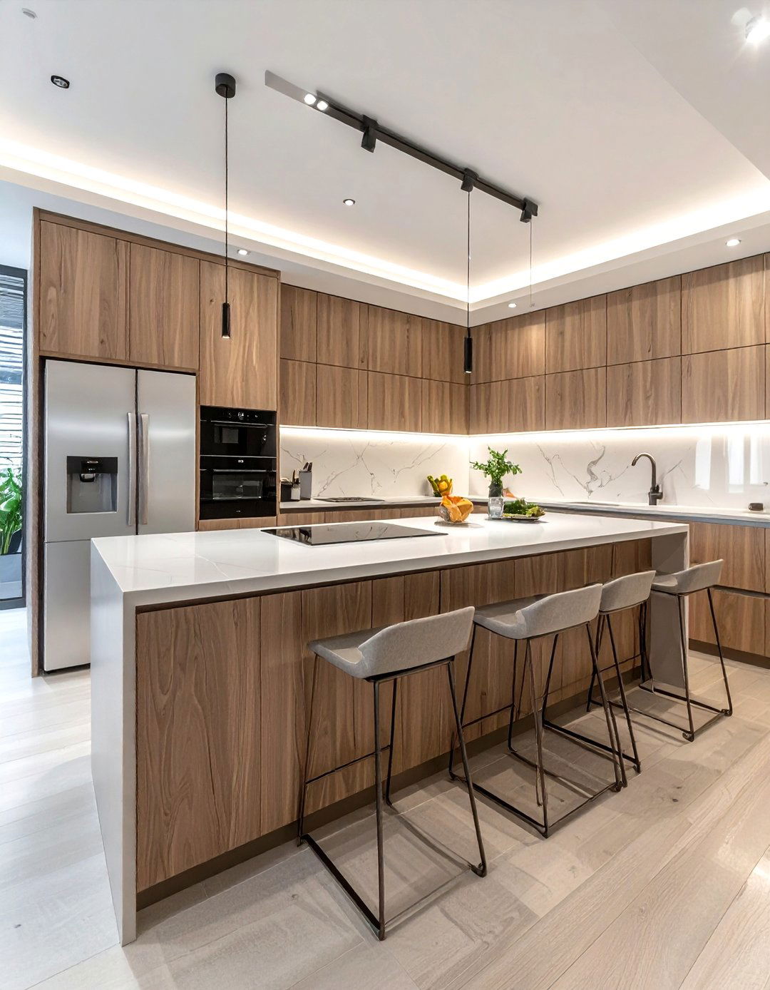 Kitchen with integrated appliances - 30 open plan kitchen ideas