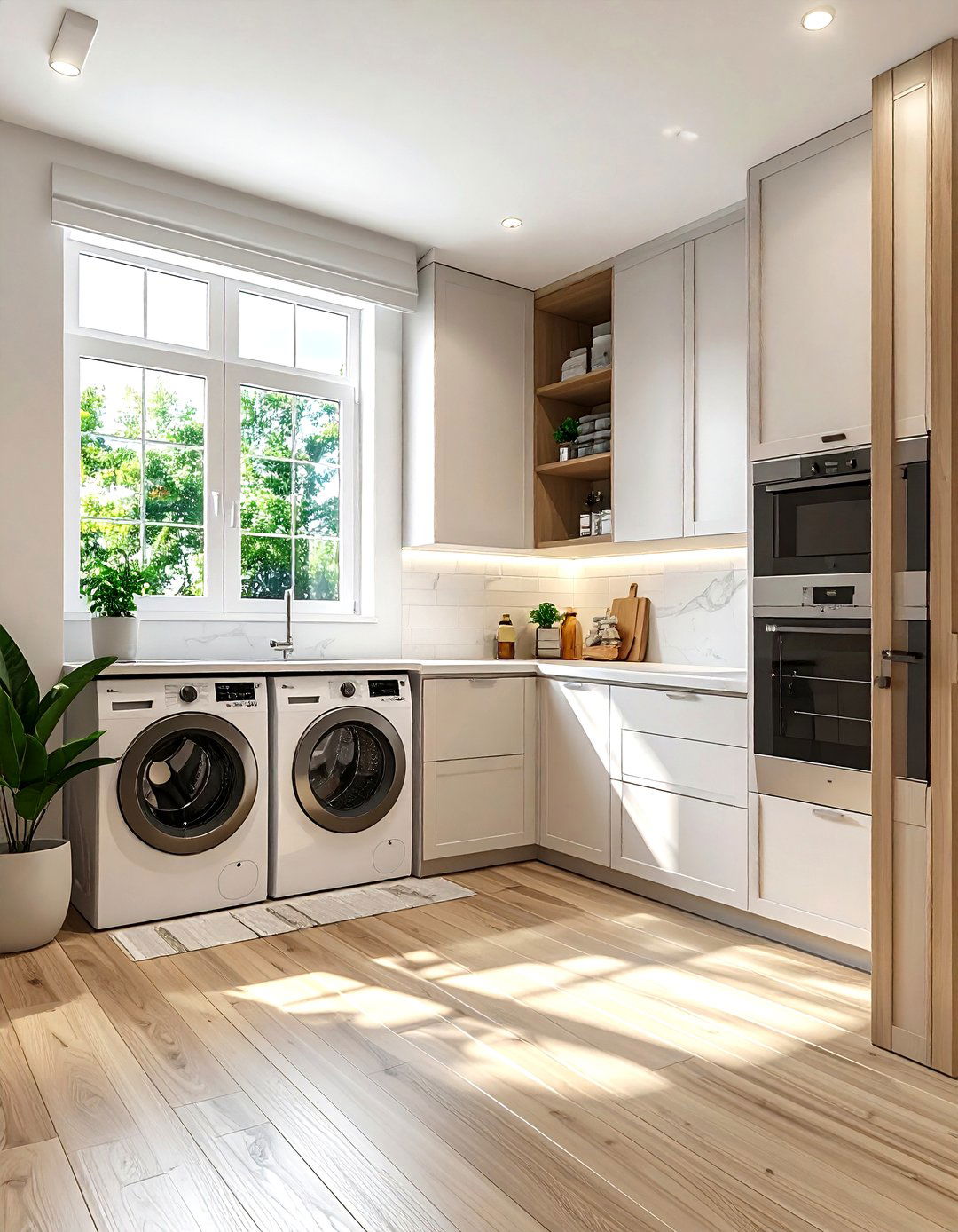 Kitchen with laundry room access - 30 kitchen reconfiguration ideas