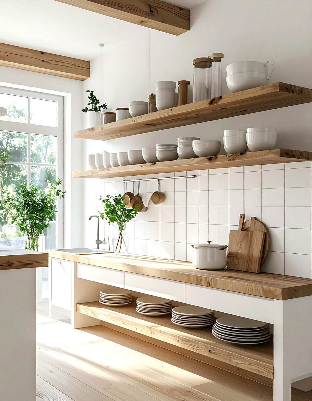 Kitchen with open shelving - 30 bungalow kitchen ideas