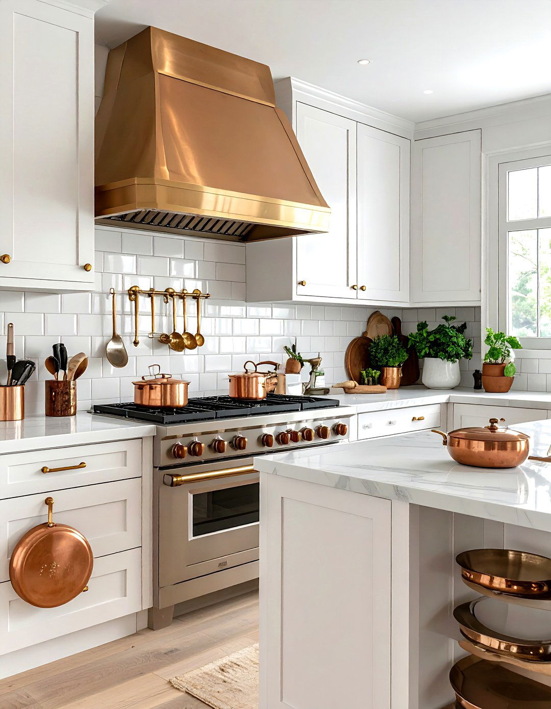 Kitchen with pot filler faucet - 30 dual fuel range kitchen ideas