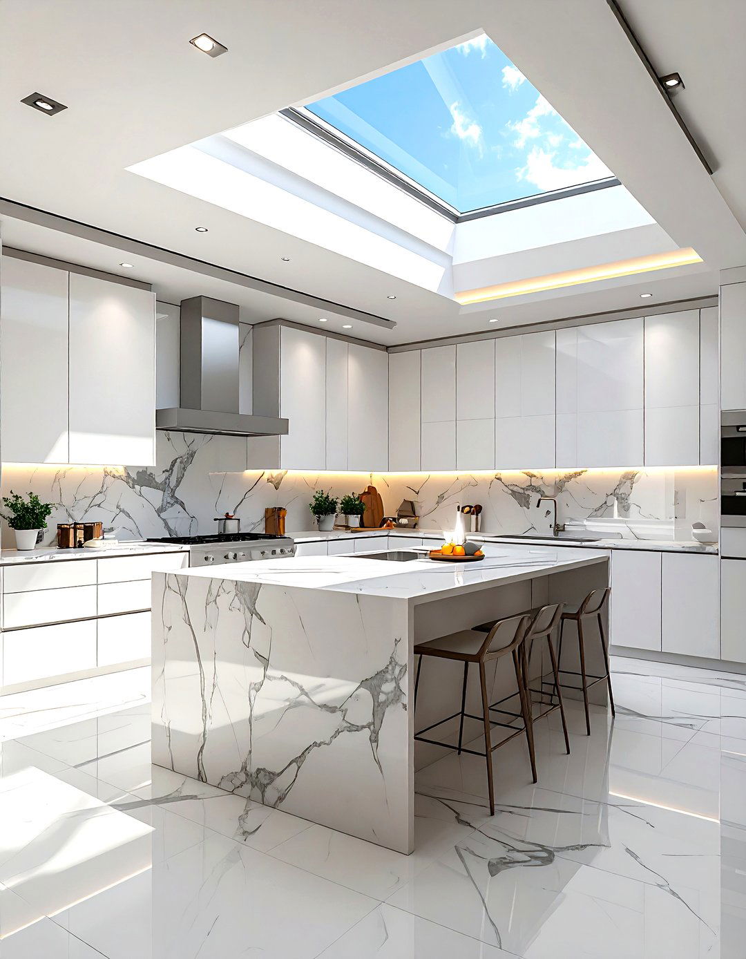 Kitchen with skylight installation - 30 kitchen reconfiguration ideas