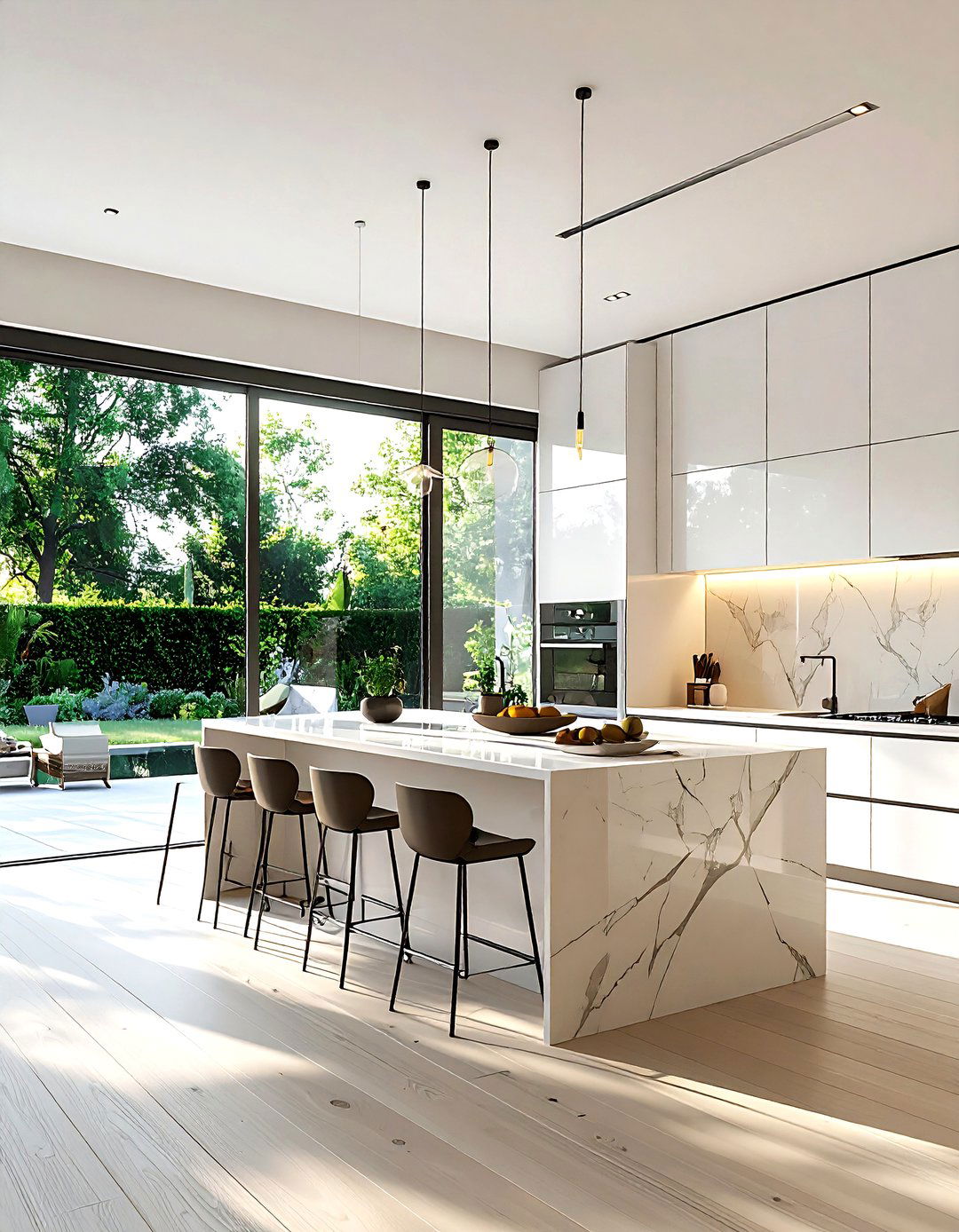 Kitchen with sliding glass walls - 30 natural light kitchen ideas