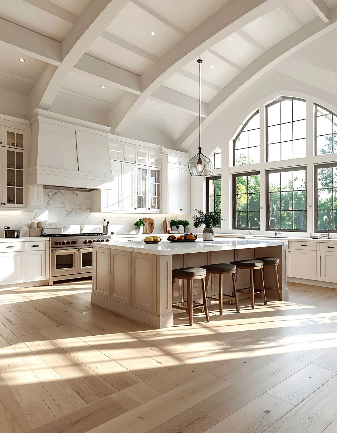 Kitchen with vaulted ceiling and windows - 30 natural light kitchen ideas