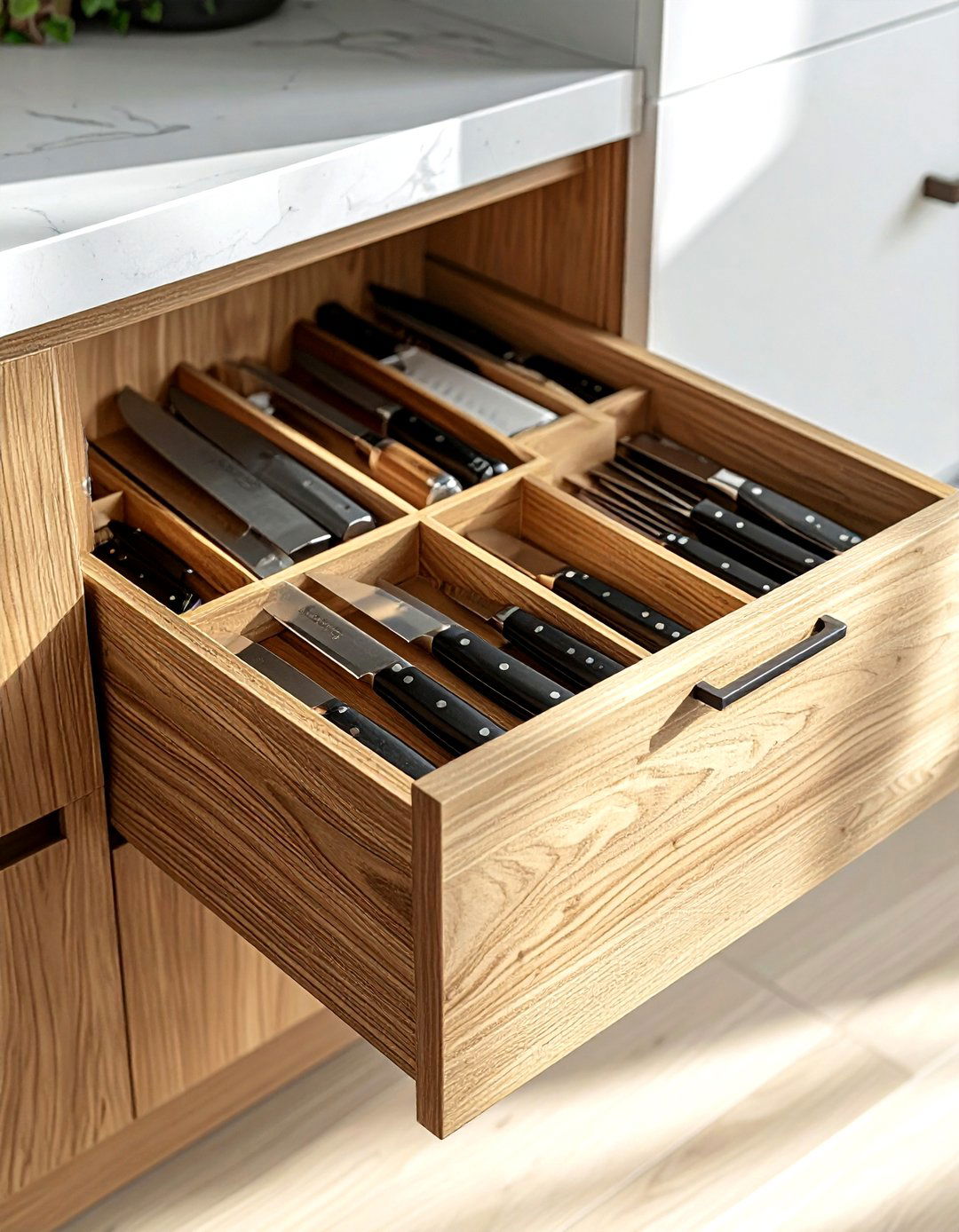 Knife Block Drawer Insert - 30 kitchen workstation ideas