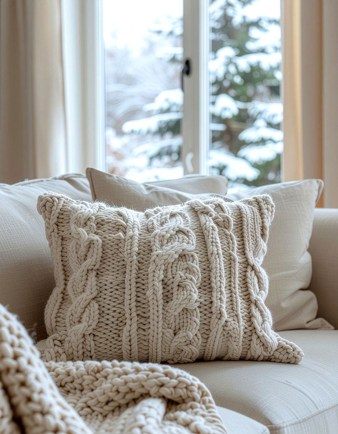 Knitted Wool Throw Pillows - 30 living room throw pillow arrangement