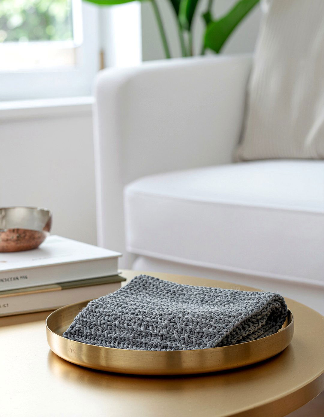 Knitted tray liner - 30 knitted living room ideas