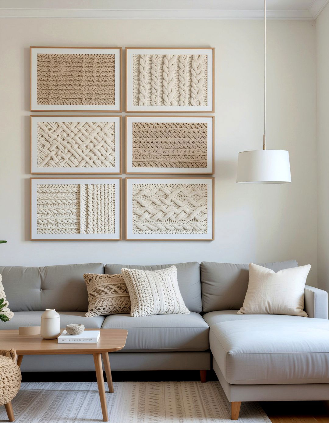 Knitted wall art - 30 knitted living room ideas