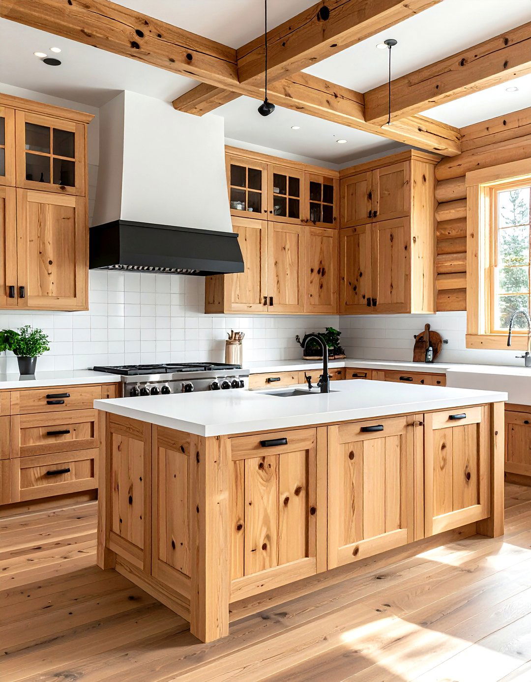 Knotty Pine Kitchen - 30 wood tone kitchen ideas