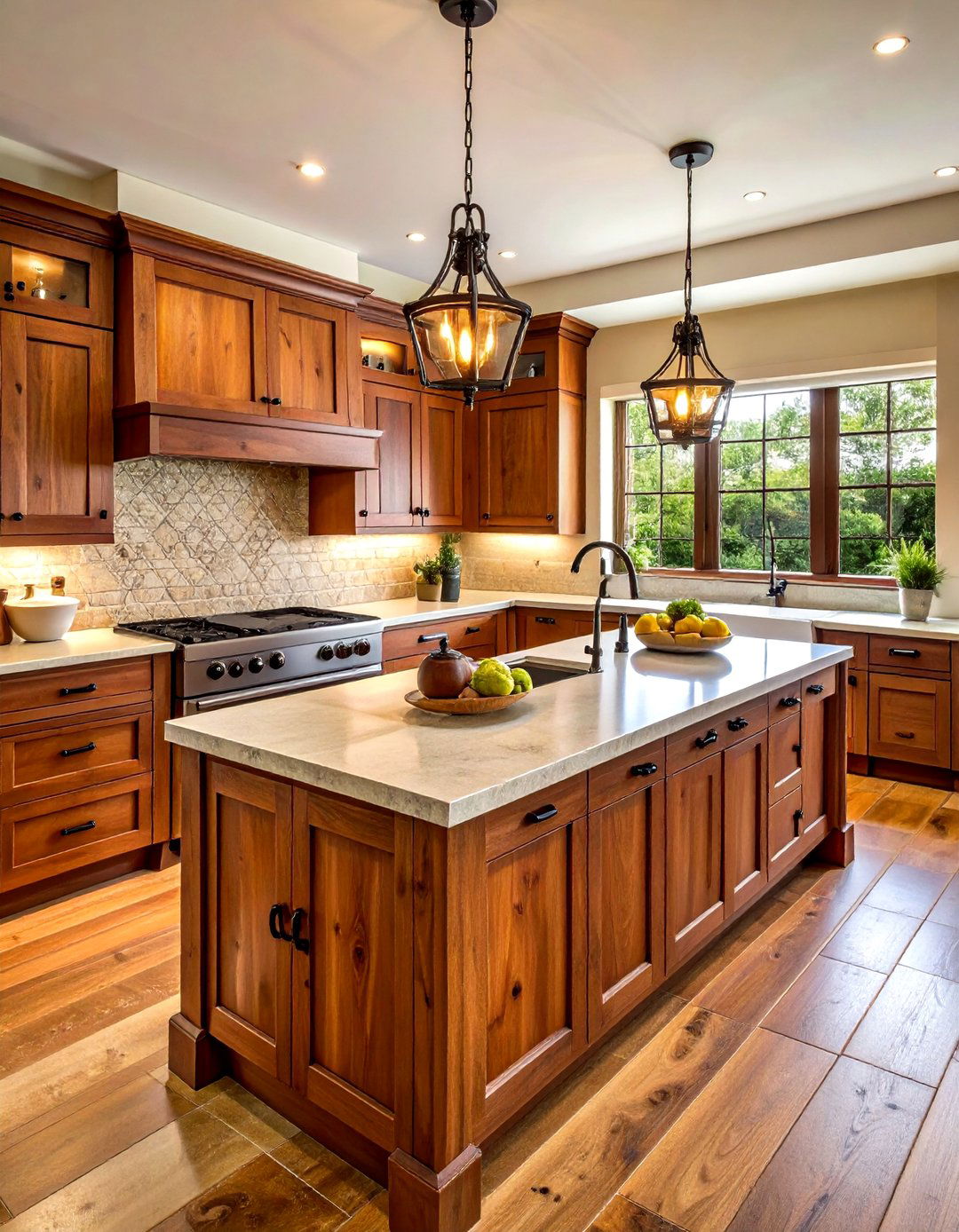 Knotty alder kitchen cabinets - 30 natural wood kitchen cabinet ideas