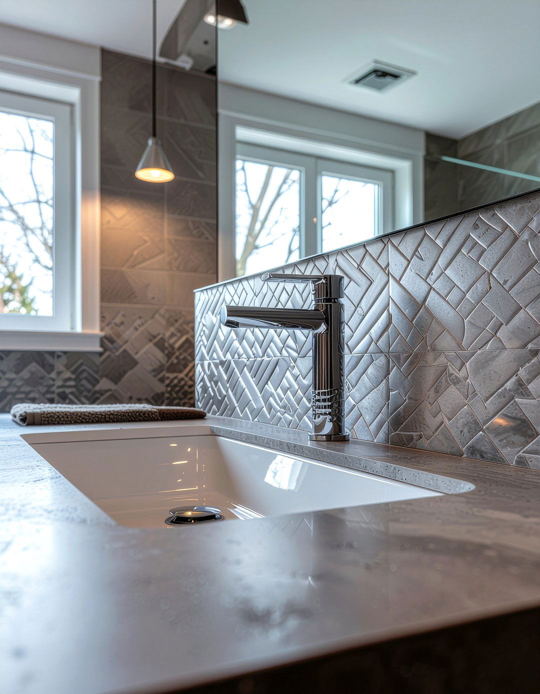 Knurled metal handle - 30 bathroom fixture accent ideas