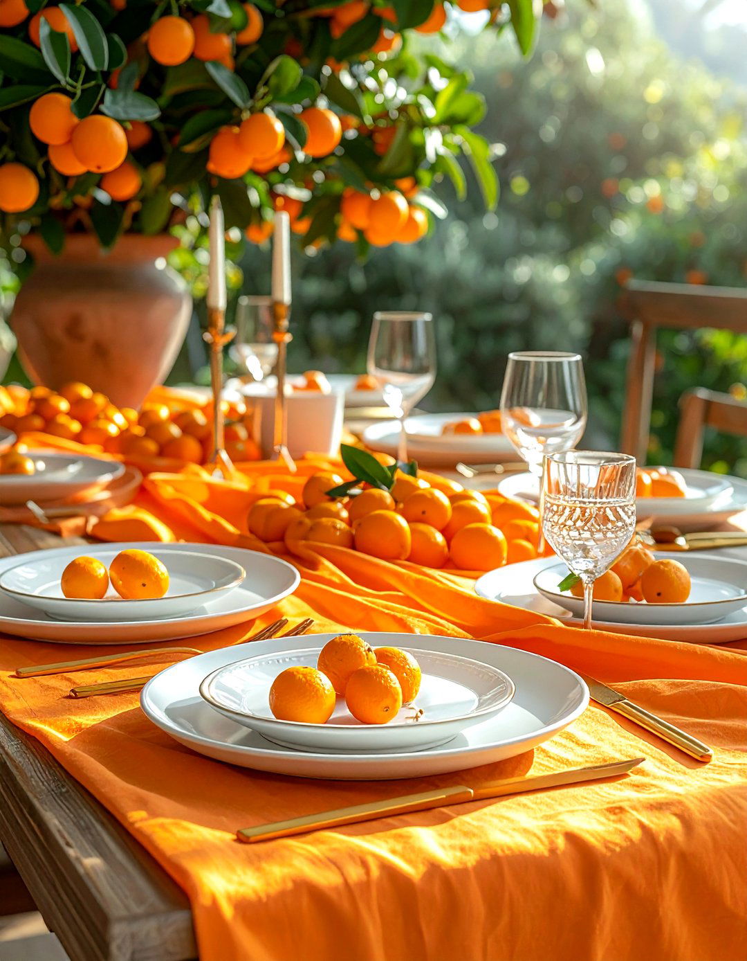 Kumquat Table Linens - 30 orange decor ideas