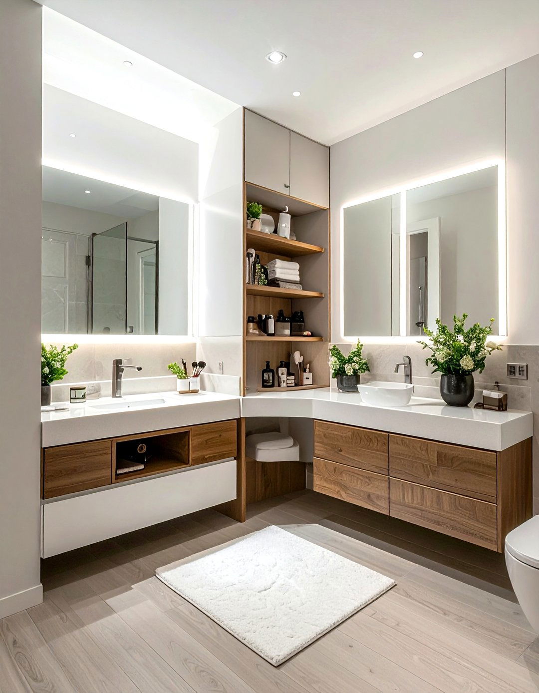 L Shaped Bathroom Furniture Setup - 30 bathroom furniture placement