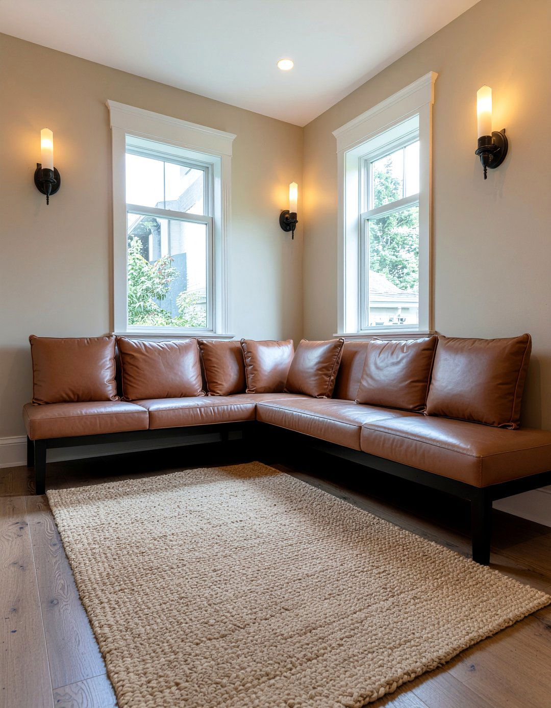 L Shaped Bench - 30 living room banquette ideas