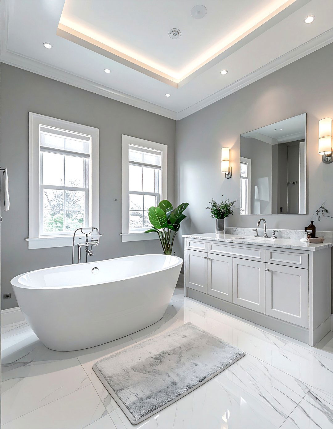 L shaped bathroom layout with soaking tub - 30 bathroom furniture arrangement