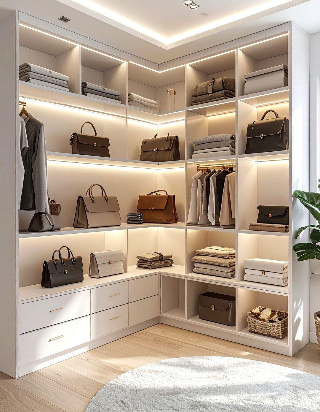 L shaped corner shelf - 30 bedroom closet organization