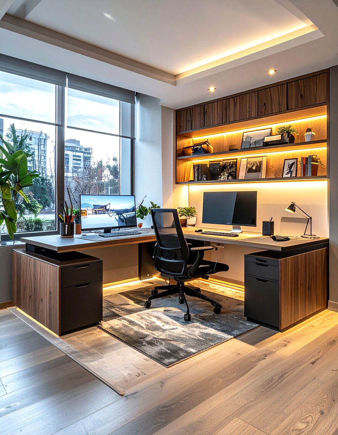 L shaped desk layout - 30 desk styling ideas