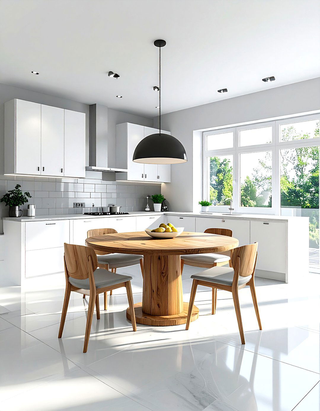 L shaped kitchen with dining table - 30 kitchen dining combo ideas