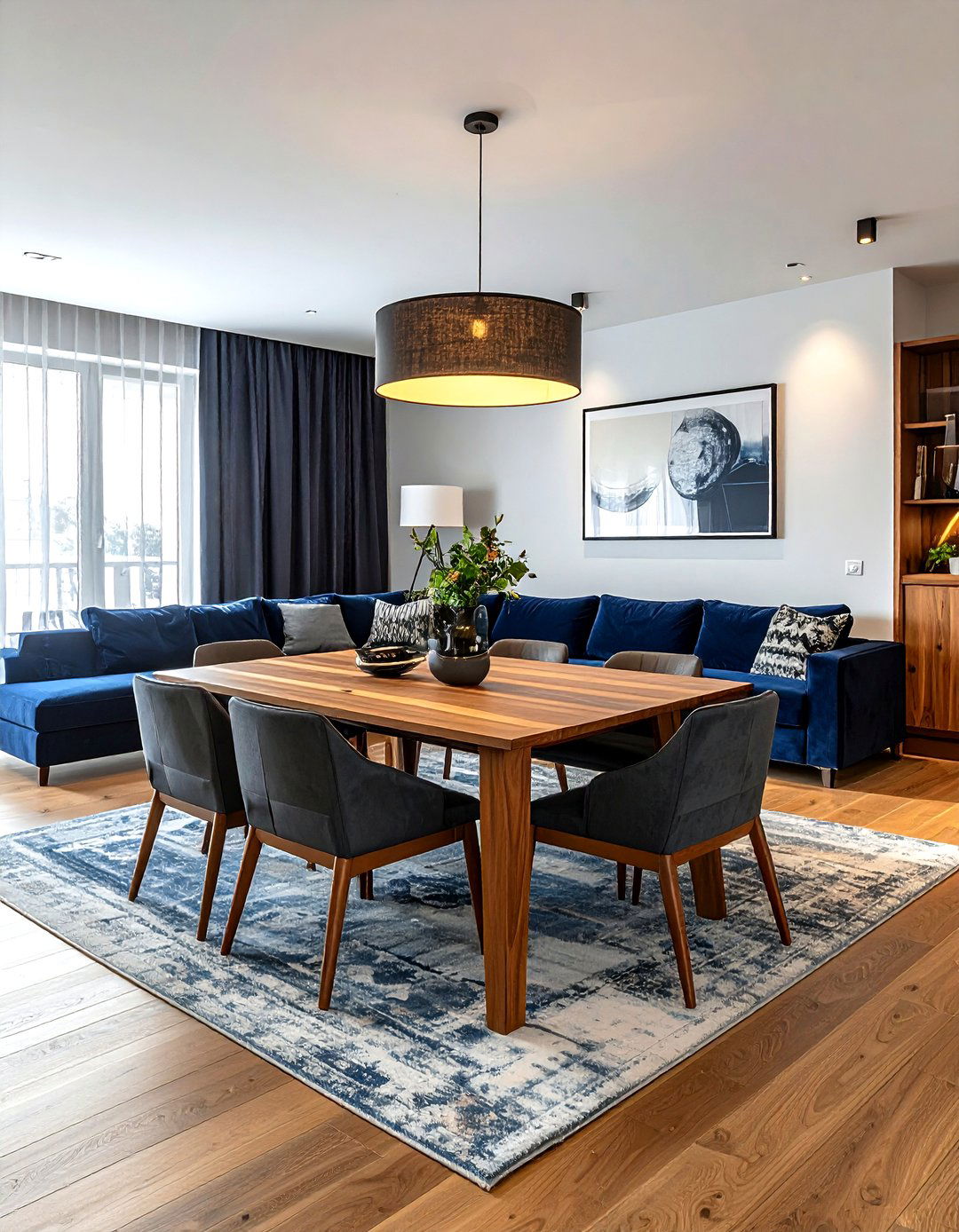 L shaped living dining room - 30 living room with dining area ideas