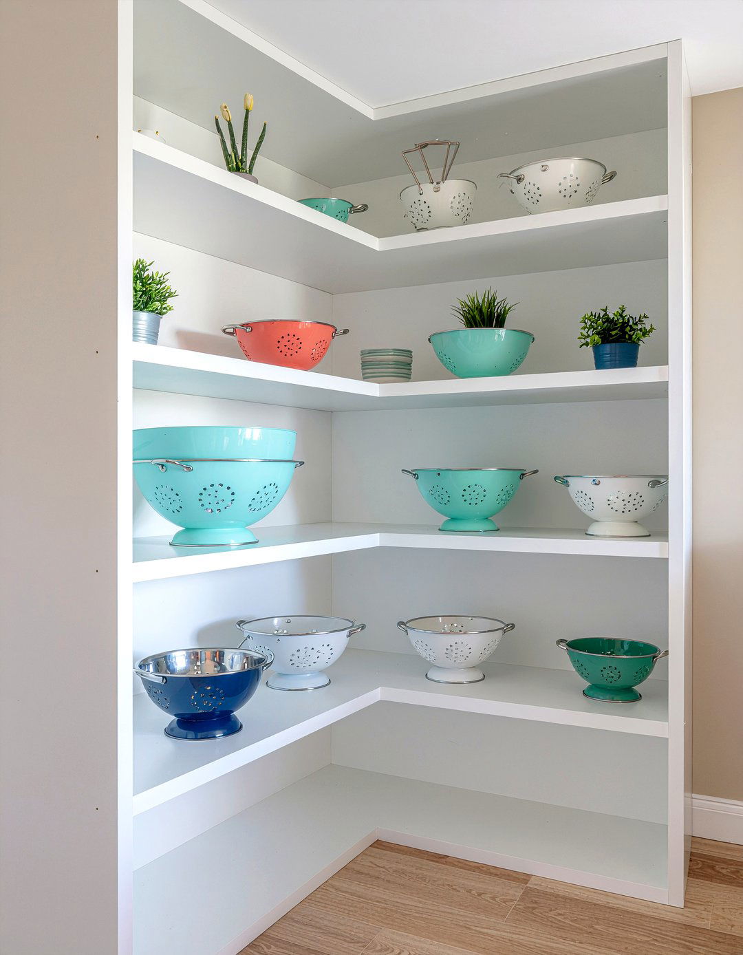 L shaped shelves - 30 blind corner cabinet kitchen ideas