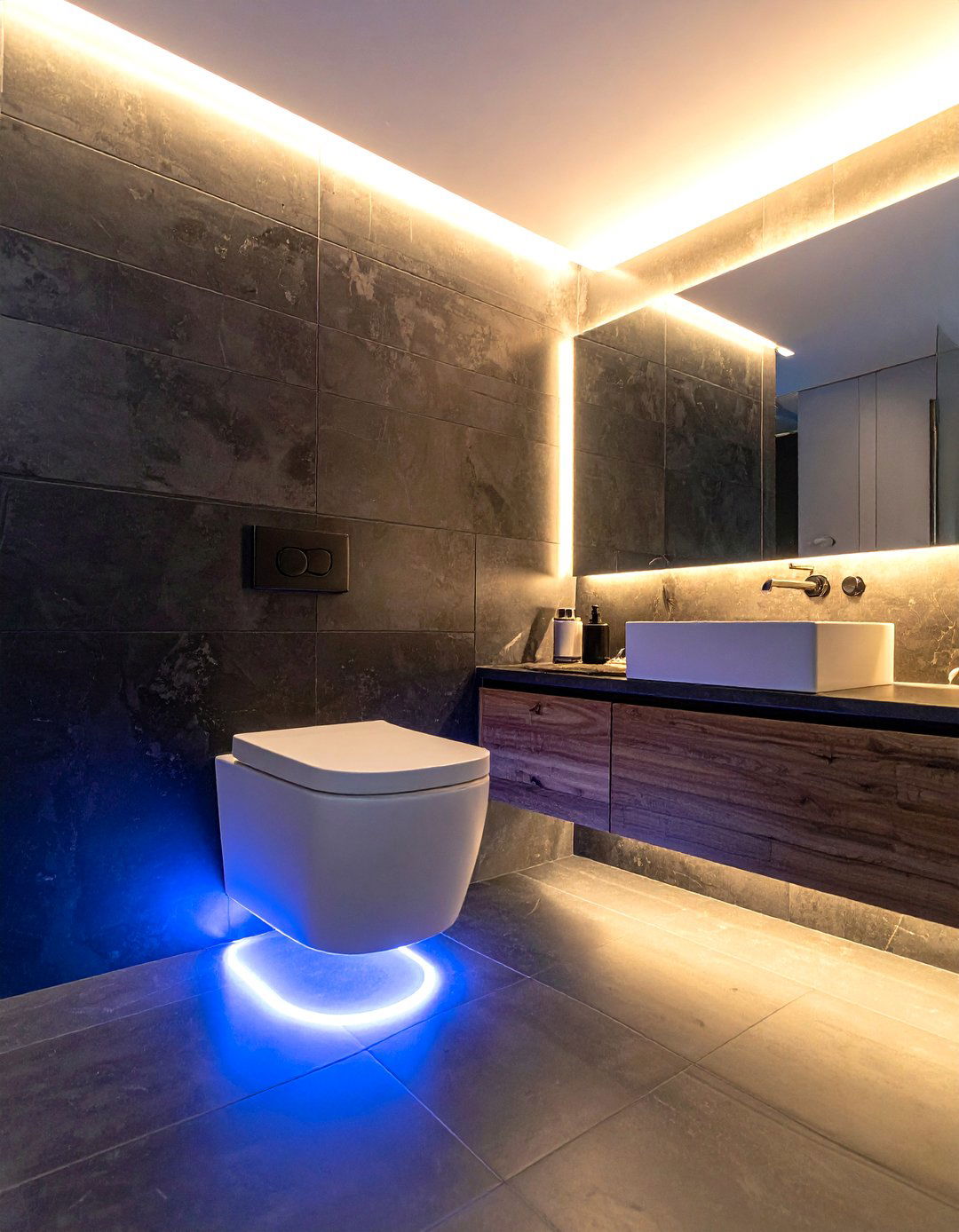 LED Bathroom Lighting - 30 wall-hung toilet ideas