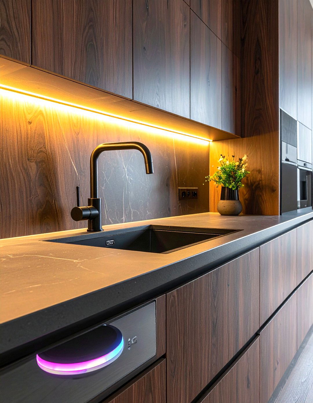 LED Temperature Display Touchless Faucet - 30 touchless kitchen faucet ideas