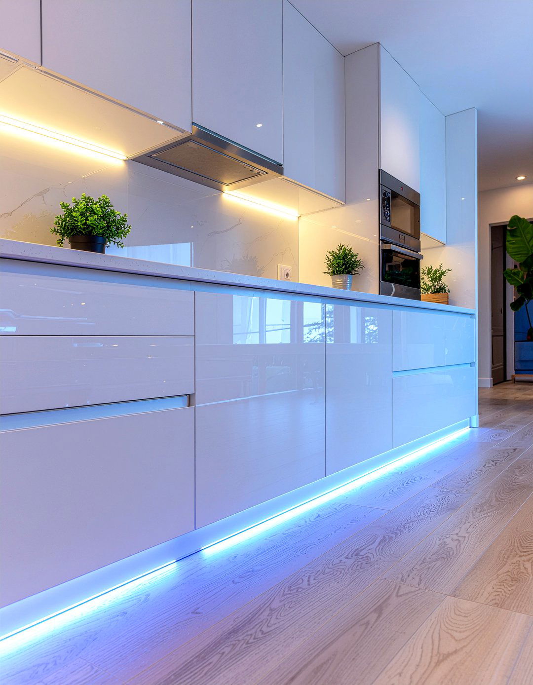 LED Toe Kicks - 30 kitchen facelift ideas