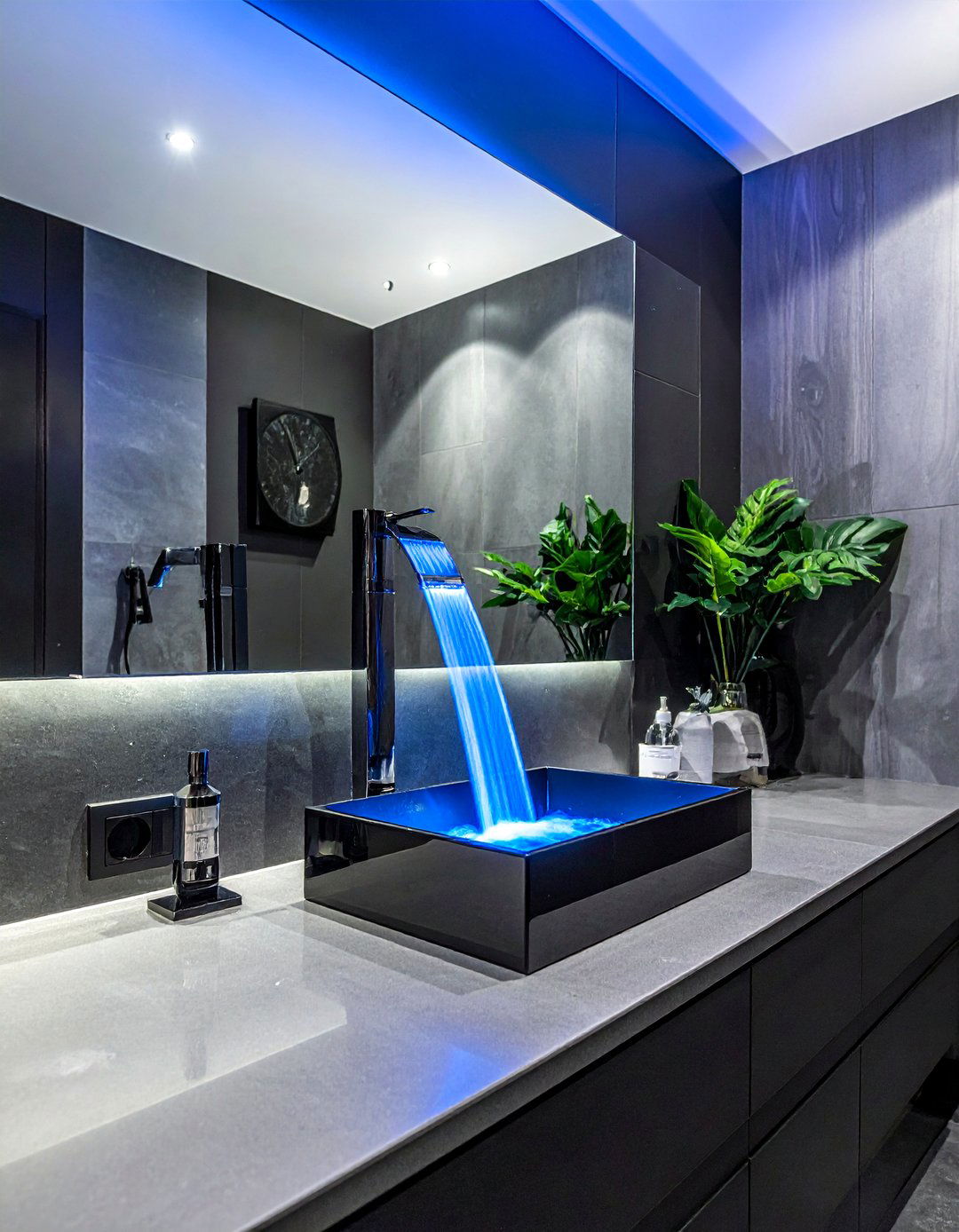 LED Waterfall Faucet - 30 waterfall faucet ideas