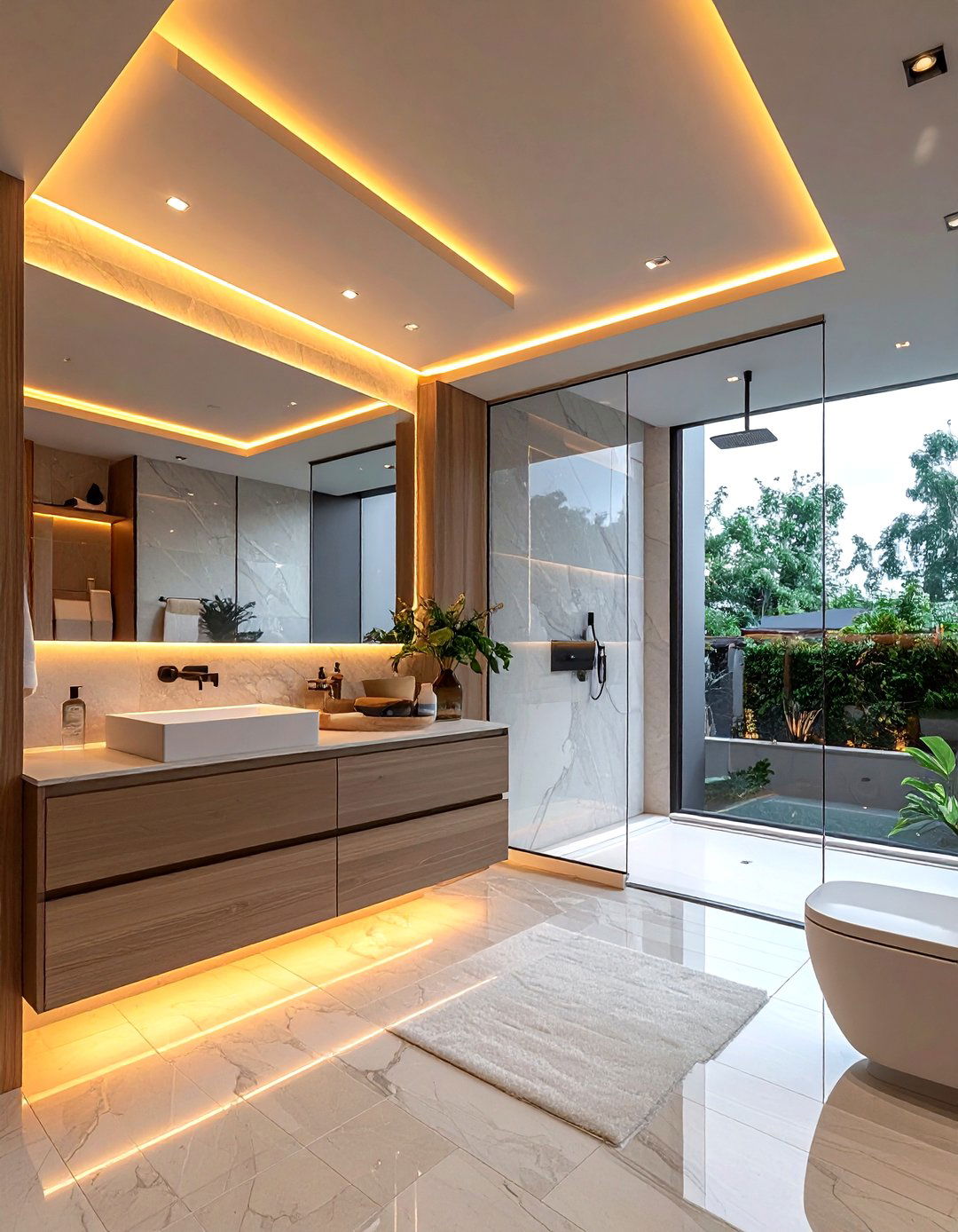 LED bathroom ceiling - 30 bathroom ceiling design ideas