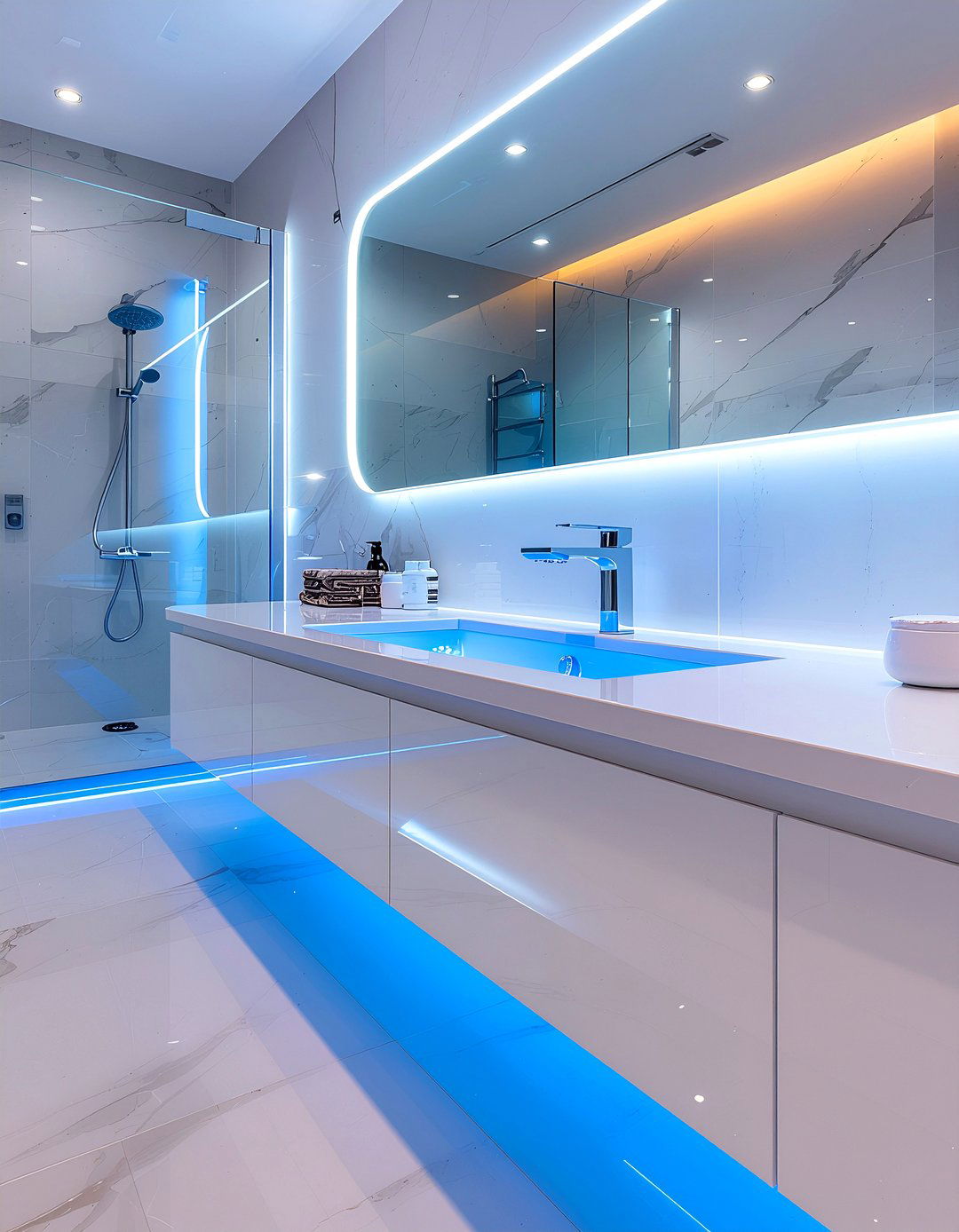 LED bathroom faucet - 30 bathroom fixture accent ideas