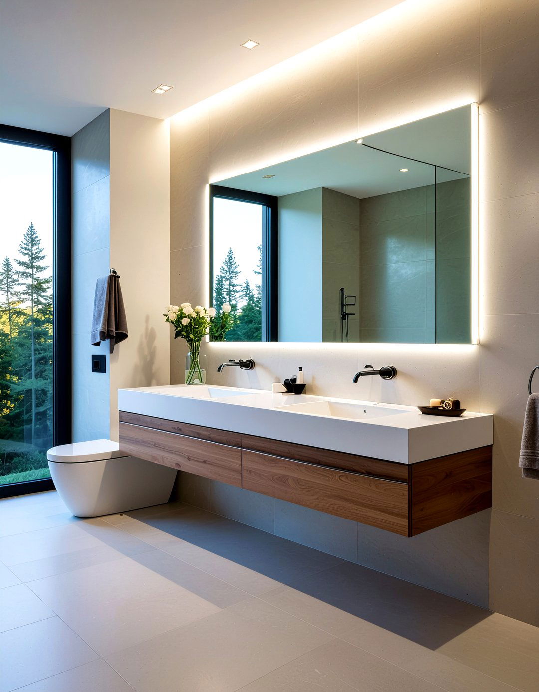 LED bathroom mirror TV - 30 bathroom mirror TV ideas