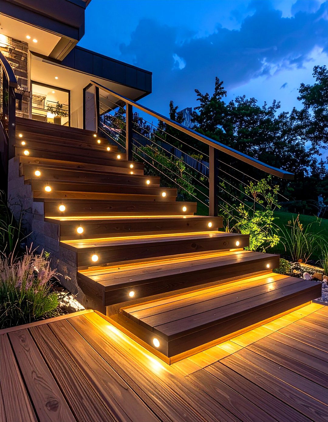 LED deck step lights - 30 outdoor lighting ideas