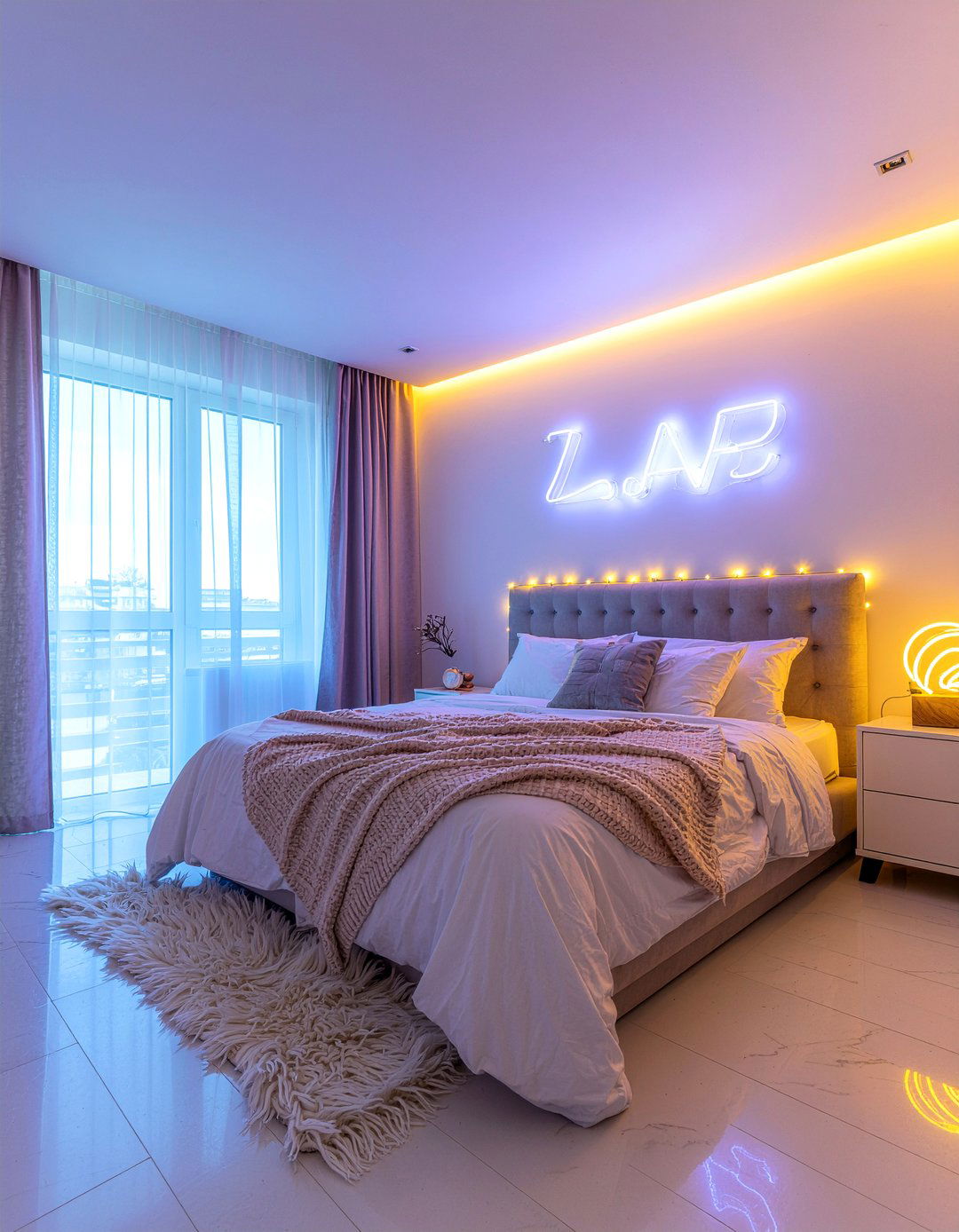 LED light room - 30 teenage girl bedroom ideas