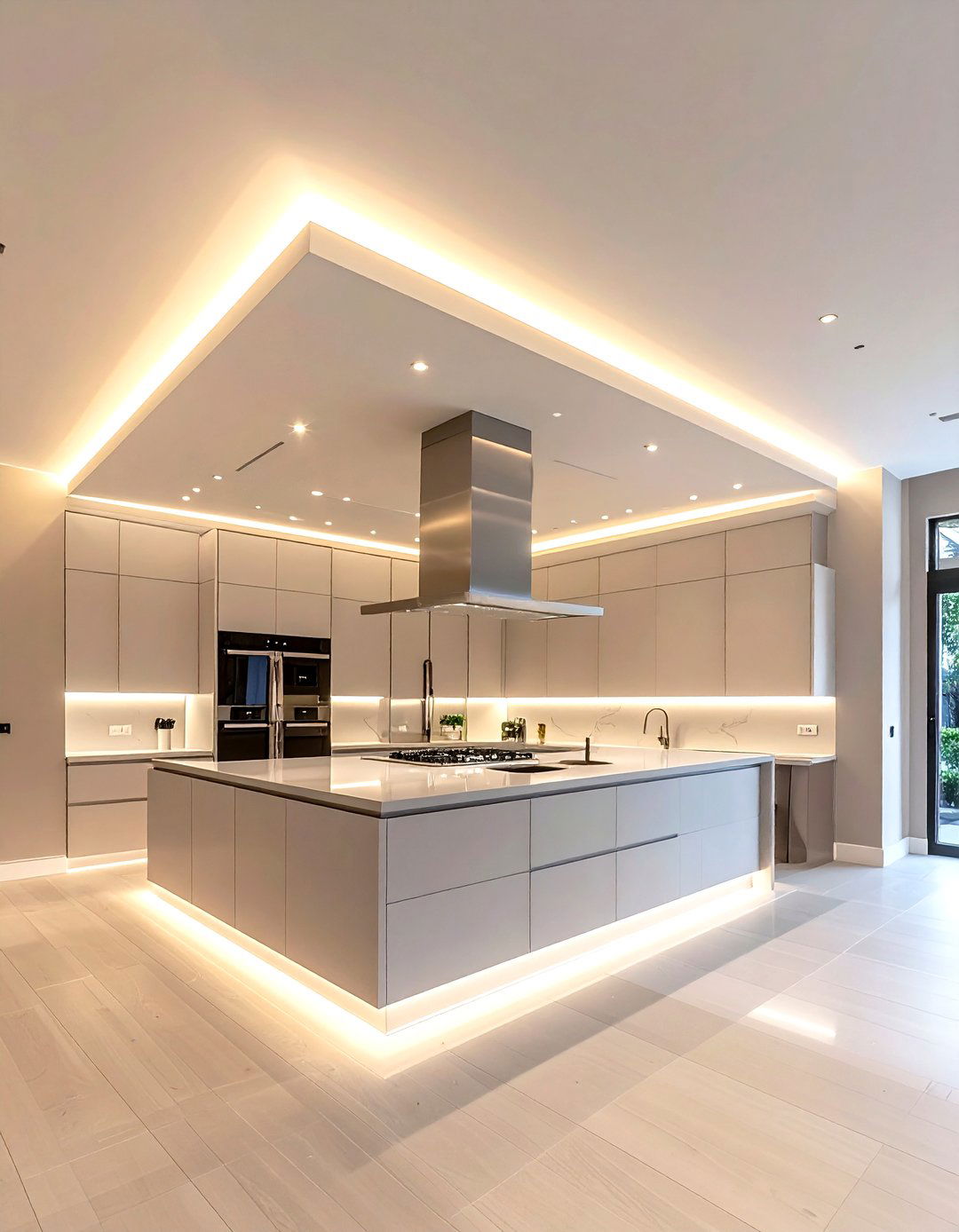 LED strip cove lighting - 30 kitchen LED lighting ideas