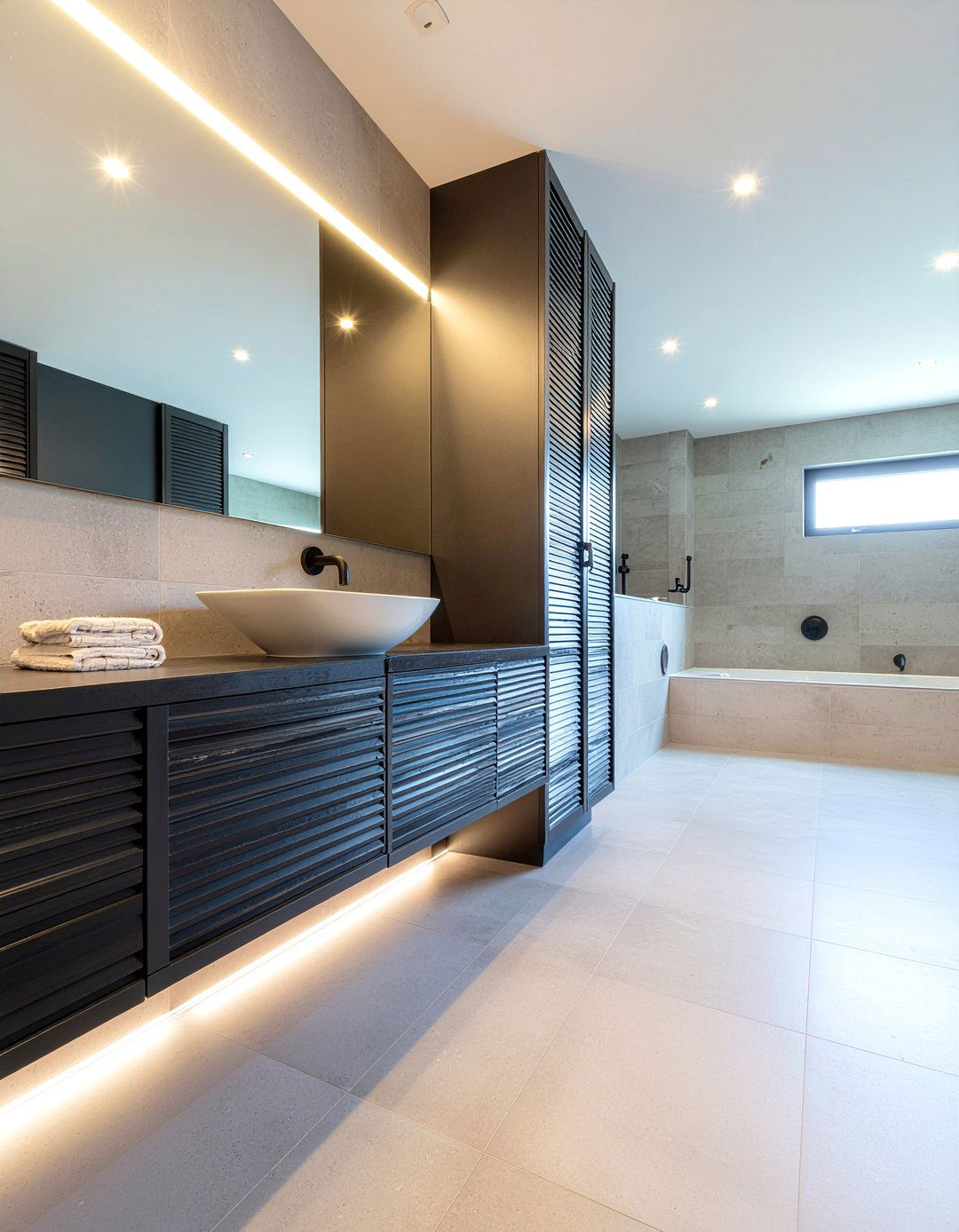 LED strip under vanity - 30 bathroom accent lighting ideas