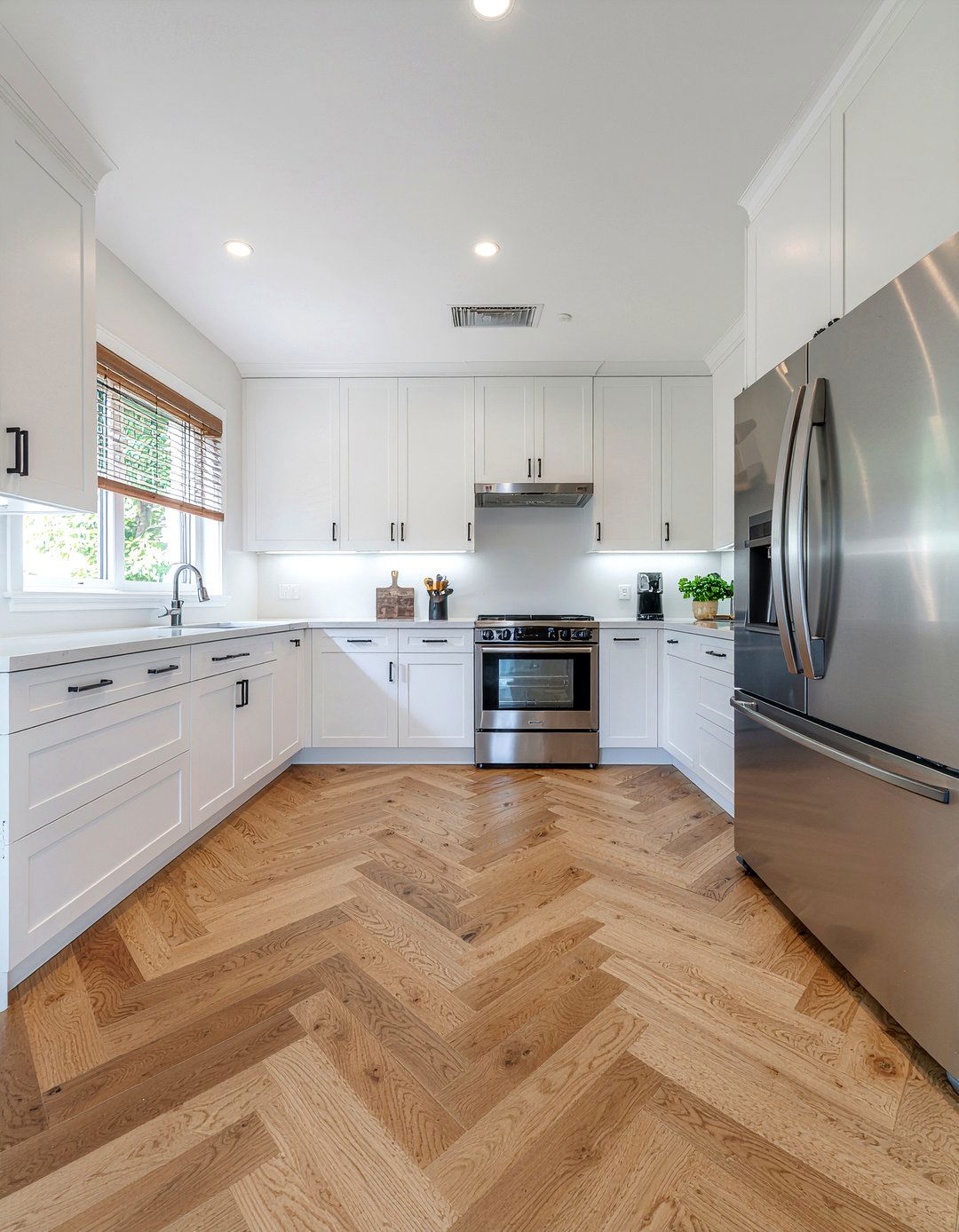 LVP chevron floor kitchen - 30 chevron floor kitchen ideas
