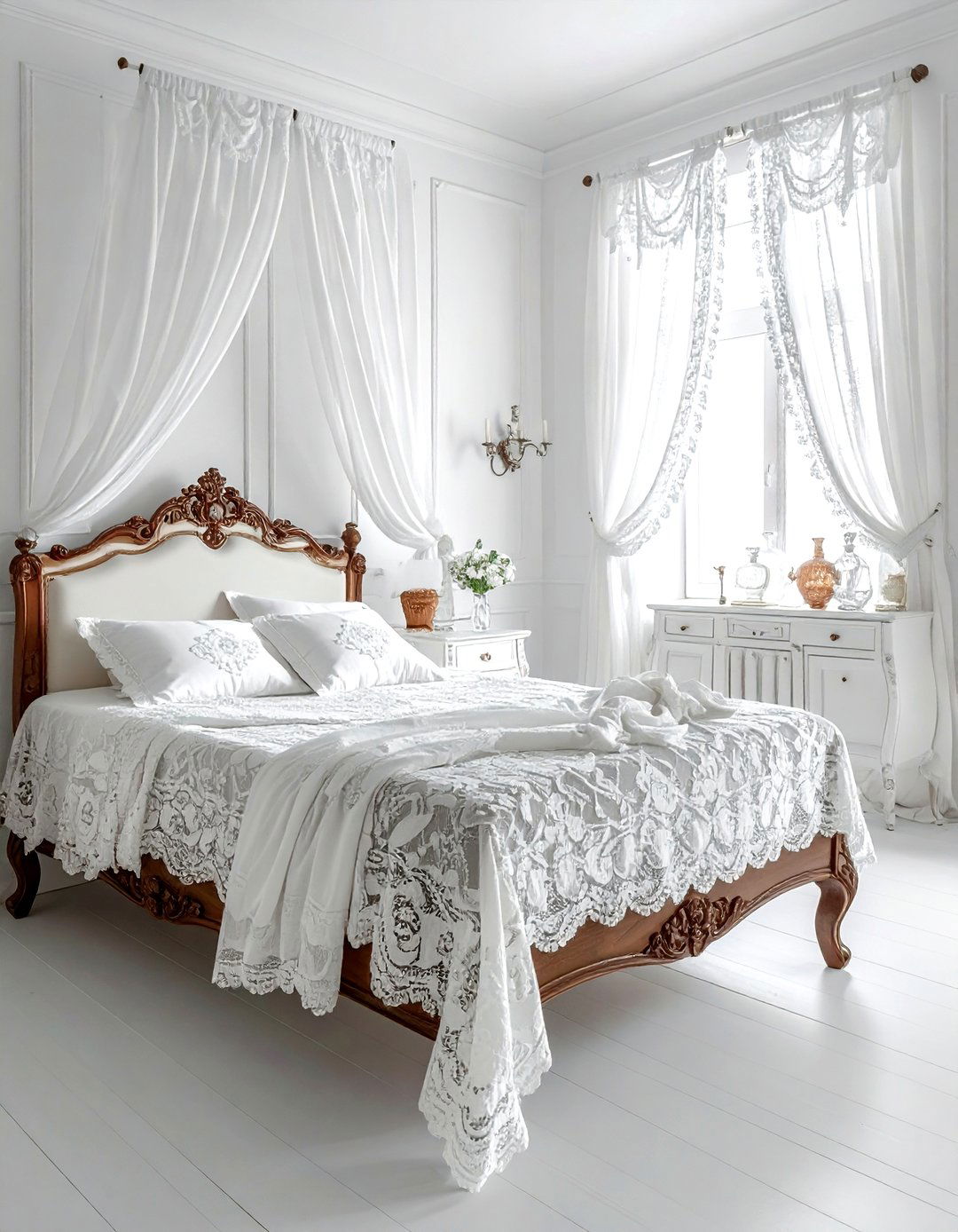Lace Vintage Curtains - 30 bedroom curtain ideas