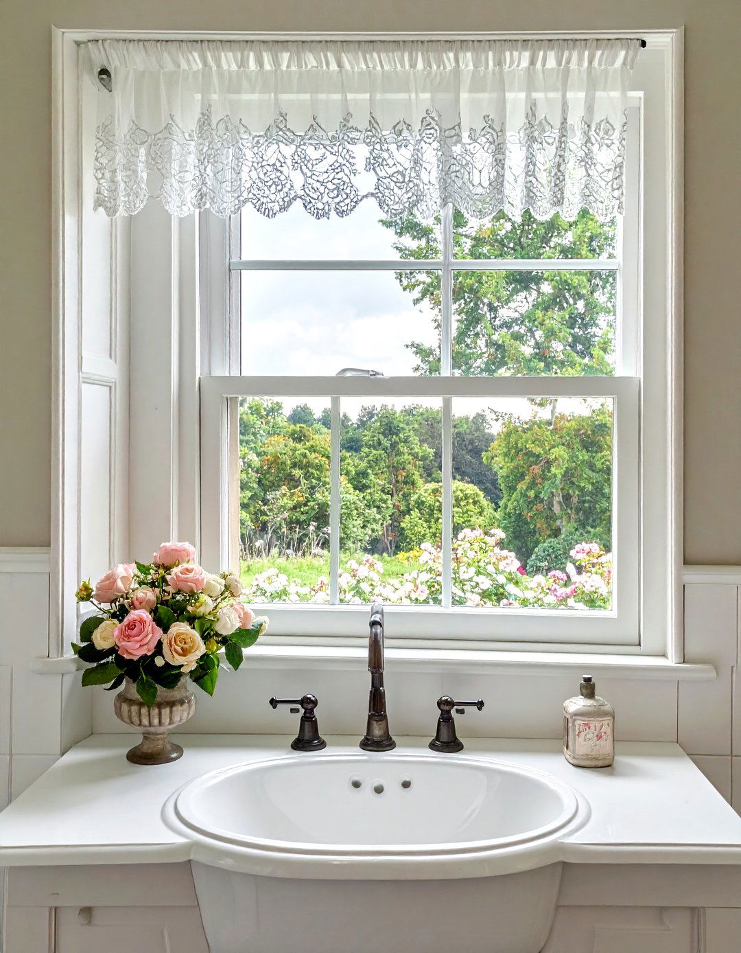Lace Window Insert - 30 bathroom window treatment ideas