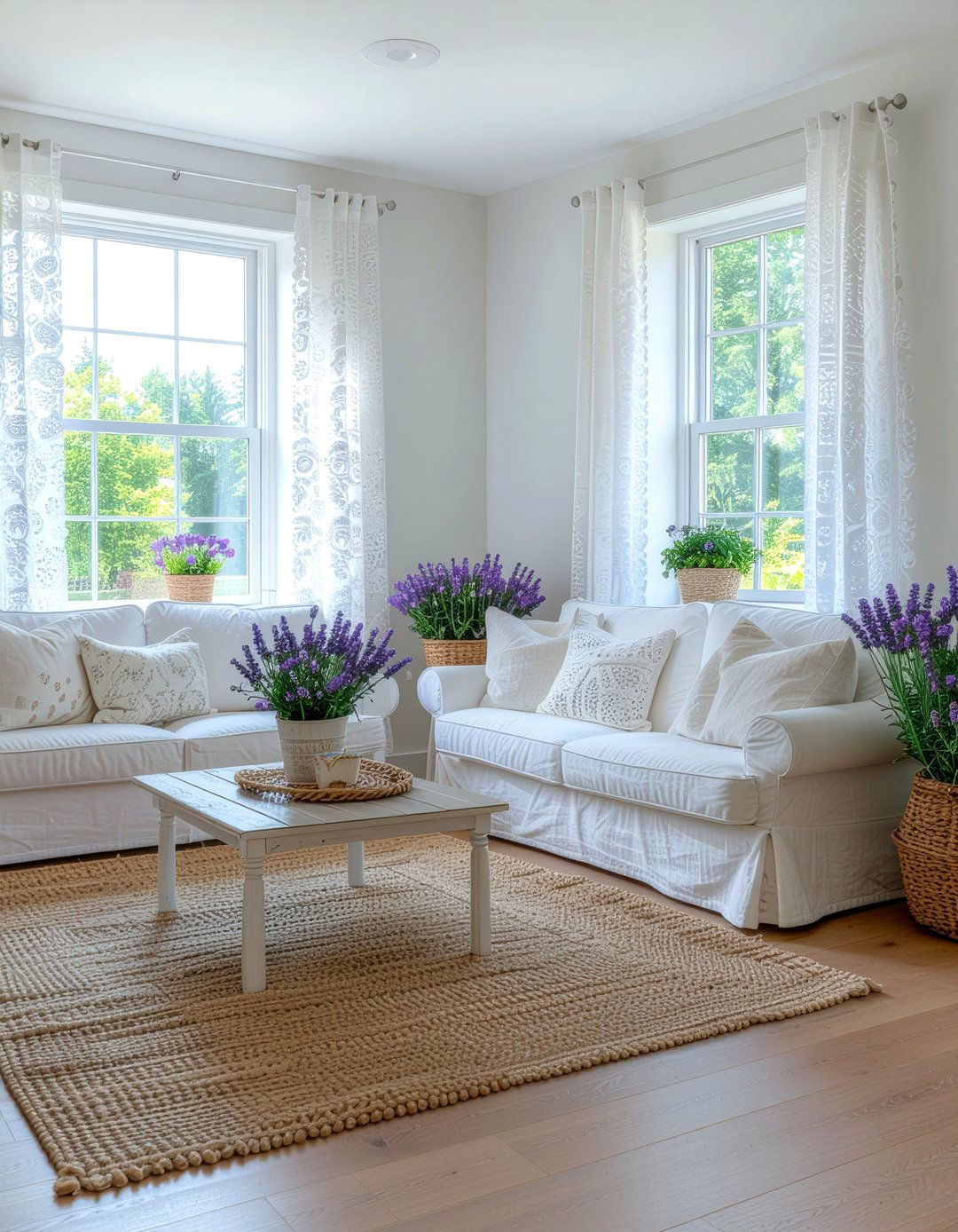 Lace curtains living room - 30 cottage core living room ideas