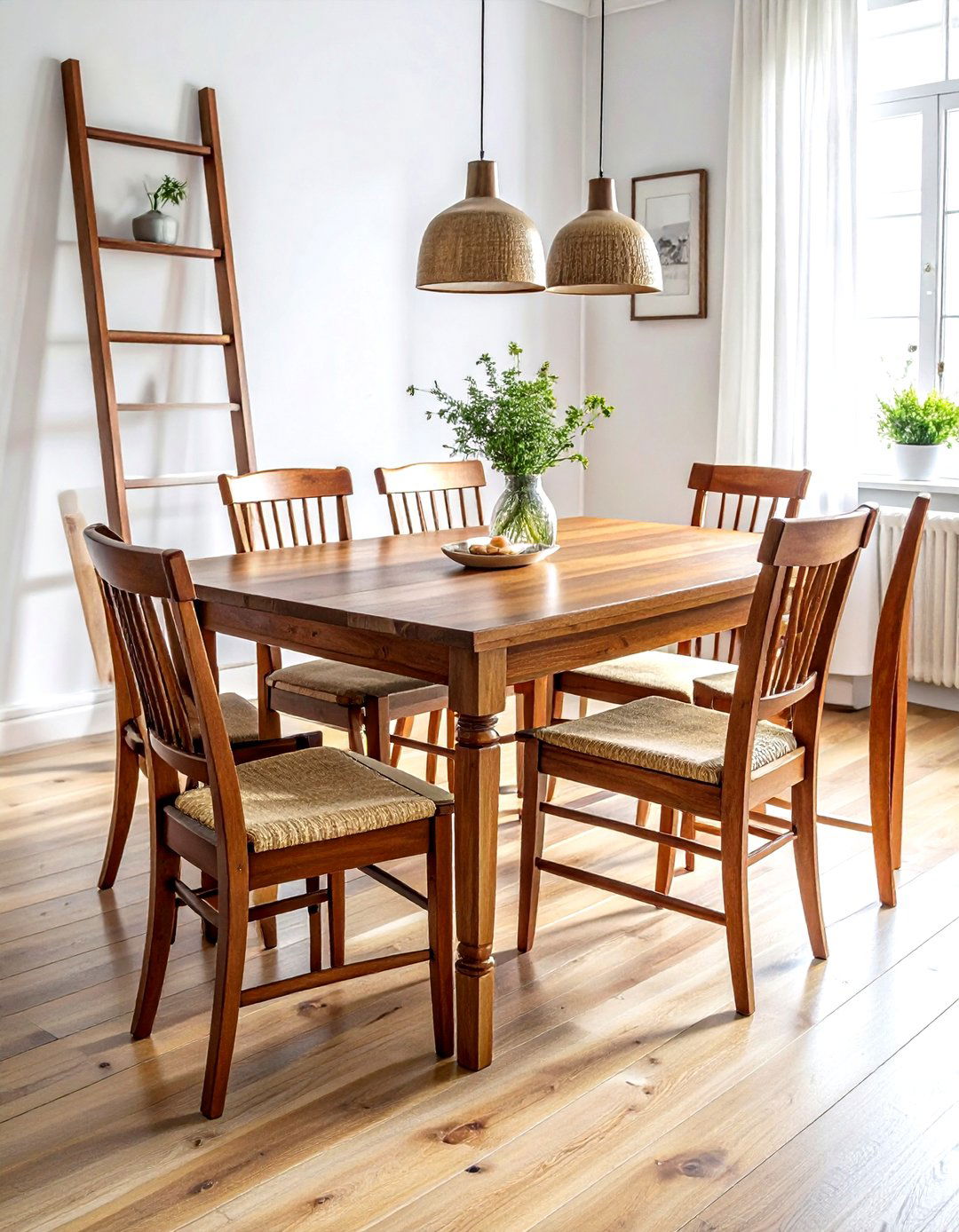 Ladder Back Chairs - 30 dining room seating arrangements ideas