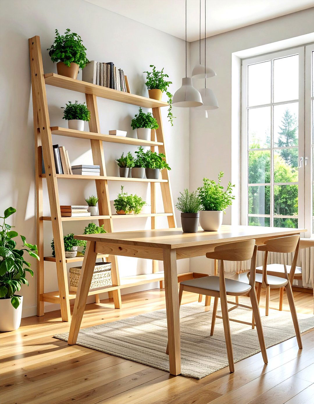 Ladder Bookshelf - 30 dining room storage solutions
