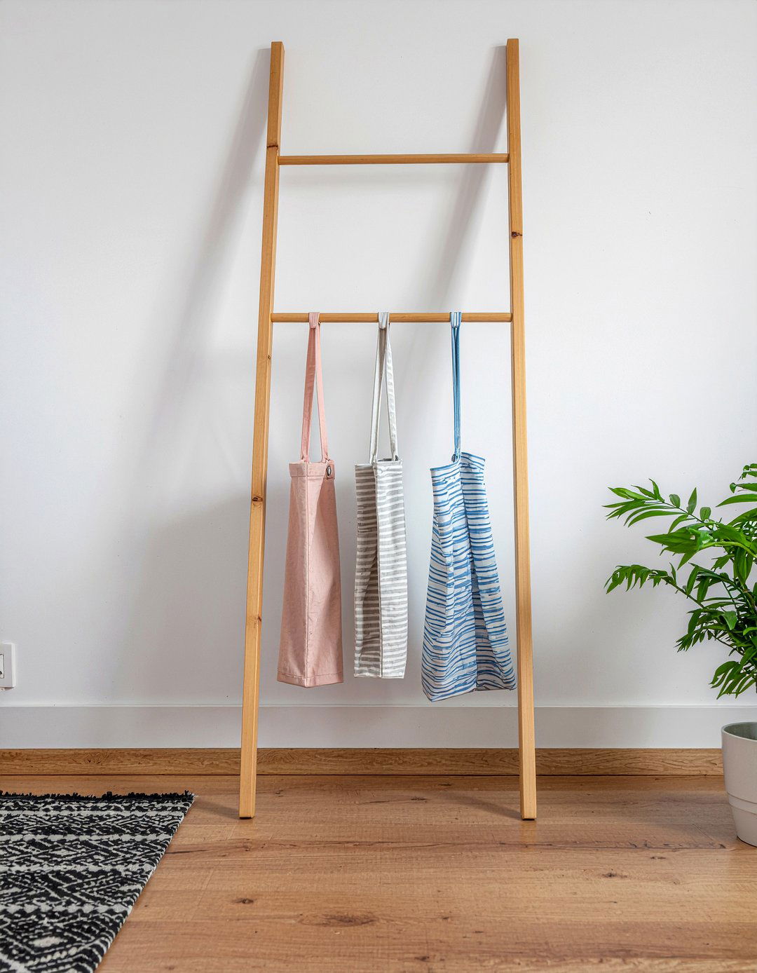 Ladder Laundry Rack - 30 bedroom dirty clothes storage ideas