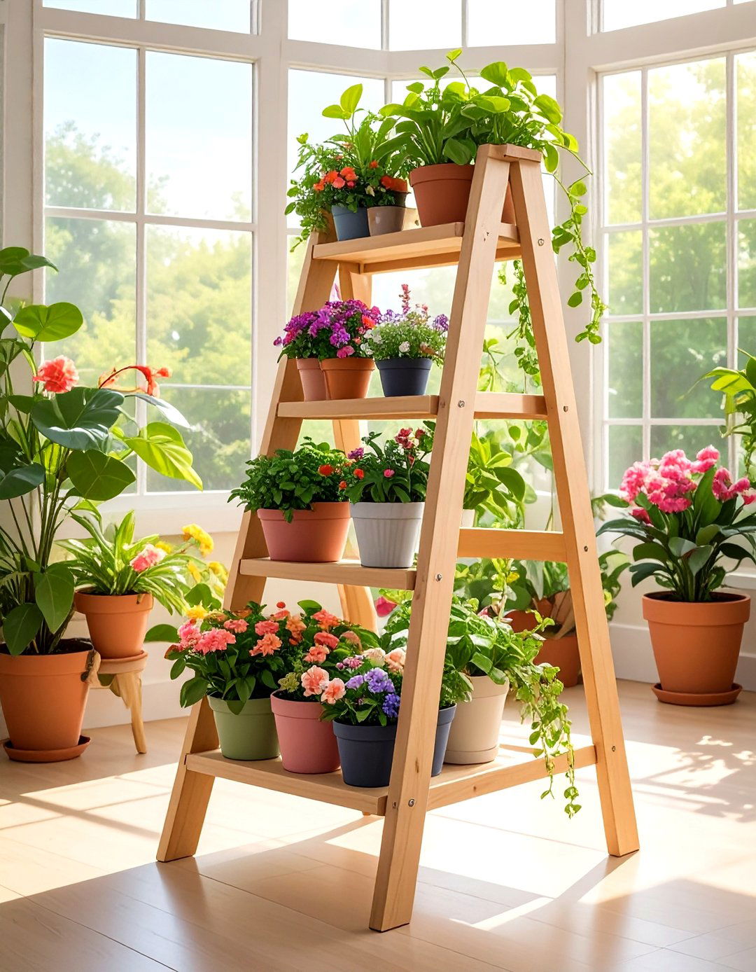 Ladder Plant Stand - 30 indoor planter ideas