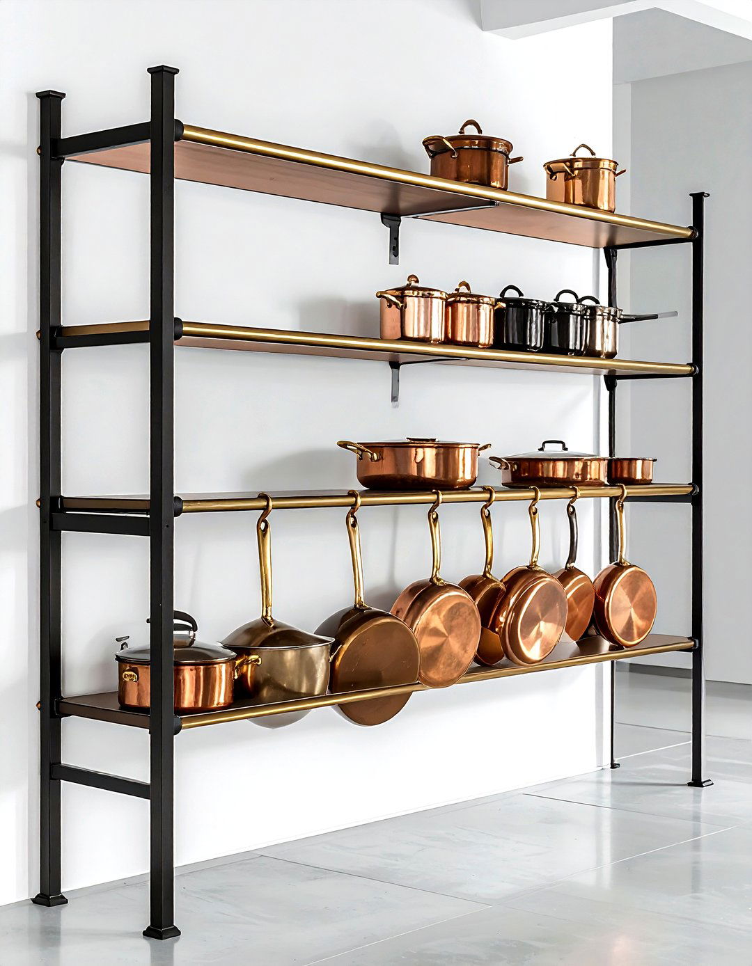 Ladder Rail Storage System - 30 kitchen overhead storage ideas