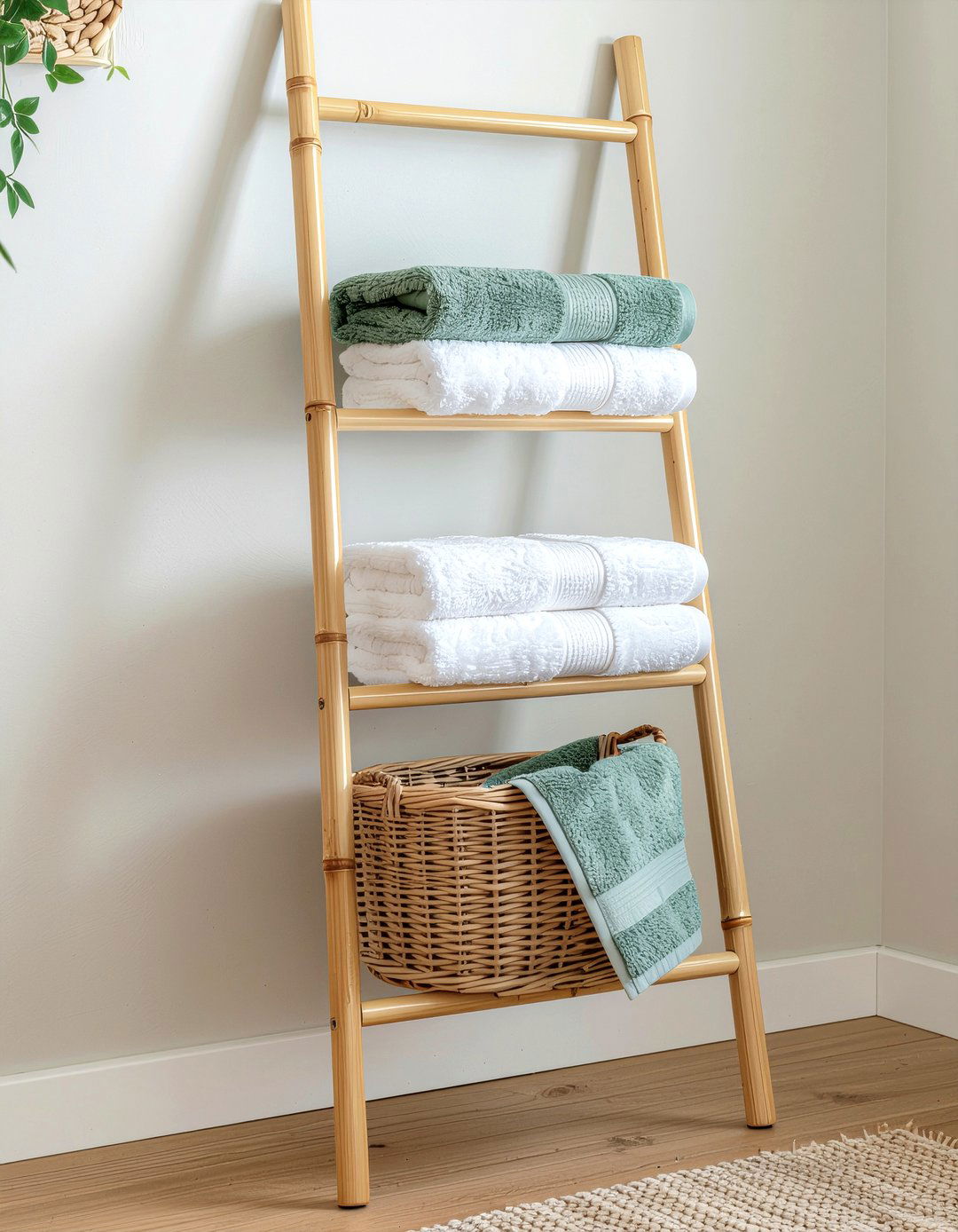 Ladder Shelf For Towels - 30 bathroom furniture ideas