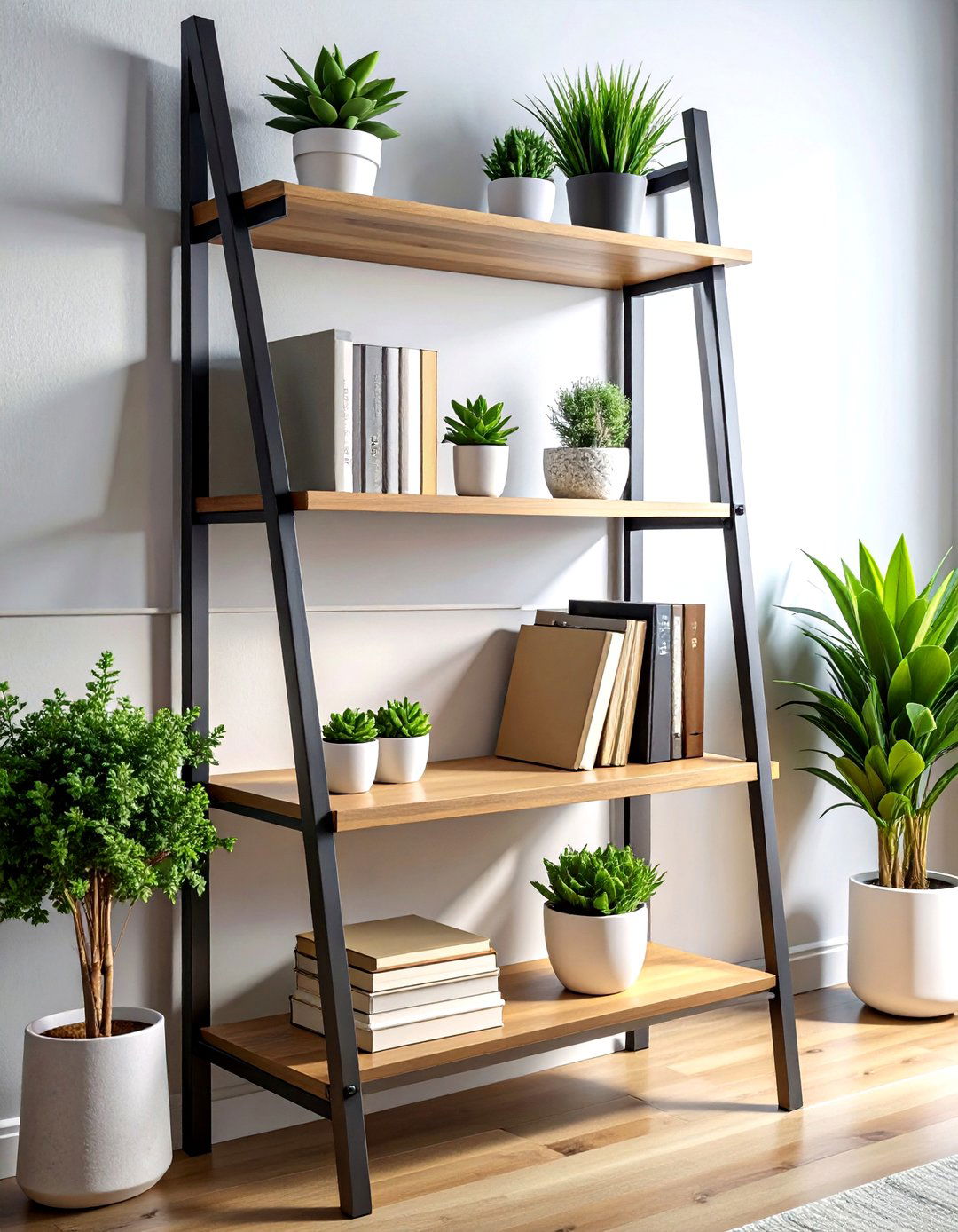 Ladder Shelf Unit - 30 living room cabinet ideas
