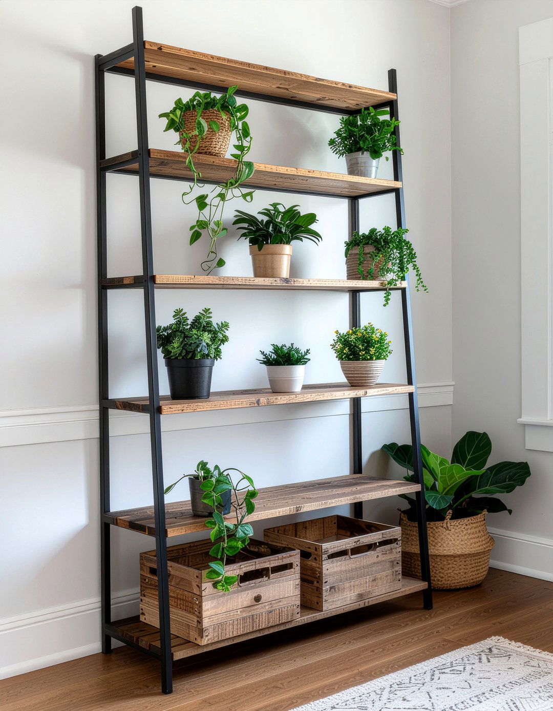 Ladder Shelf Unit - 30 bedroom storage solutions