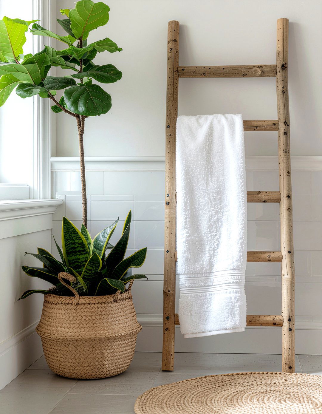 Ladder Towel Rack - 30 bathroom charm ideas