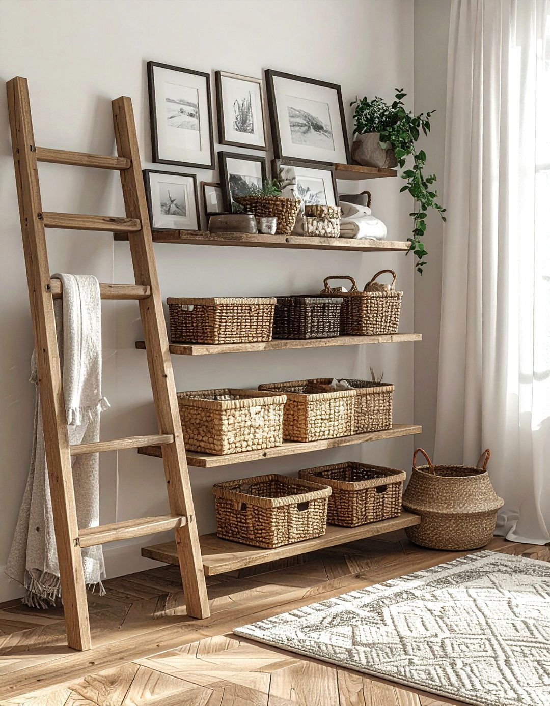 Ladder Wall Shelf - 30 wall shelf decor ideas