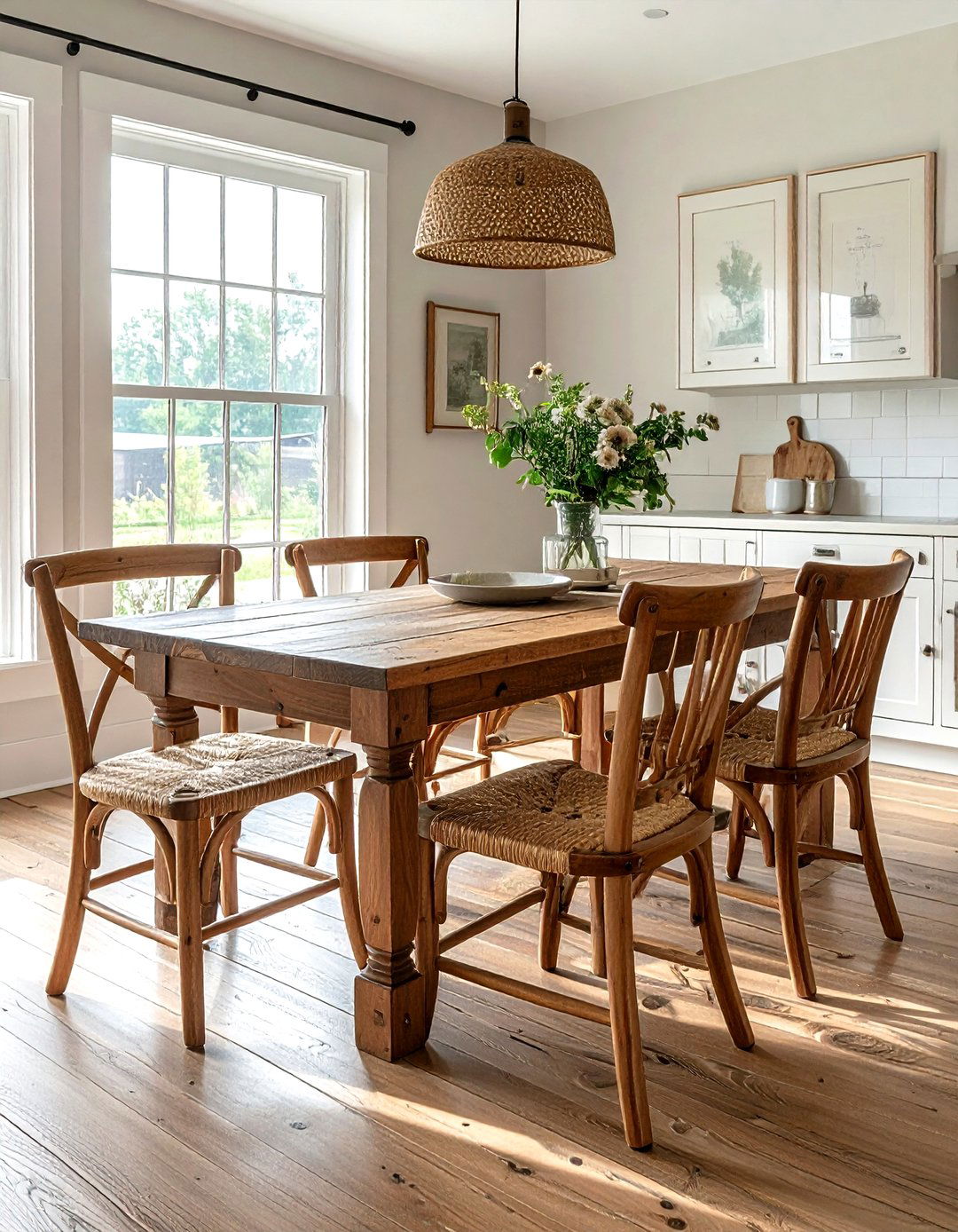 Ladder back chairs - 30 French cottage dining room ideas