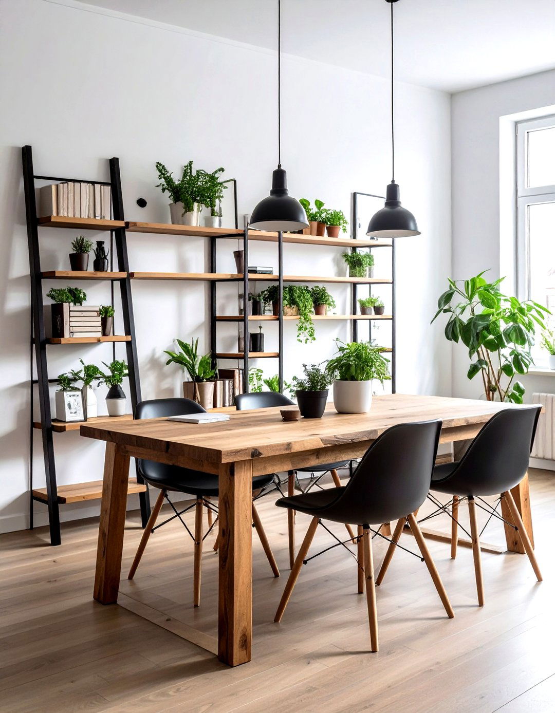 Ladder bookshelf storage - 30 dining room clever storage ideas